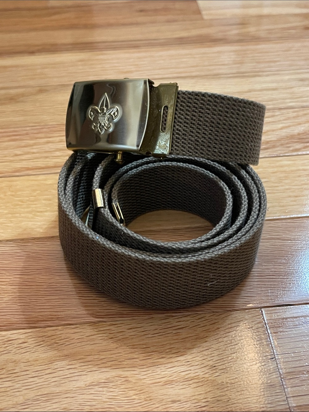 Adult/Youth BSA Cotton Web Belt with Solid Brass Buckle Made in the USA— Kacki